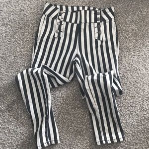 Forever21 striped skinny jeans